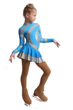 IceDress Figure Skating Dress - Thermal - Serpentine (Blue With Silver Lycra) -Figure Skating Shop 055be5b506cd 53853 04043 27608.1582488030