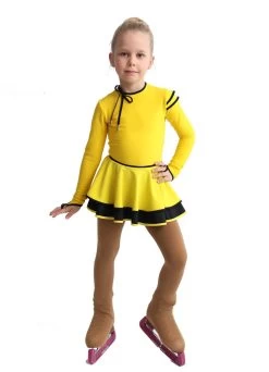 IceDress Figure Skating Dress - Thermal - Duet (Yellow With Black)