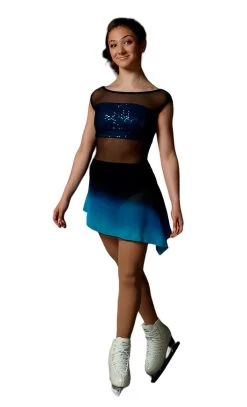 Elite Xpression - Sparkly Turquoise Crop Top Dress