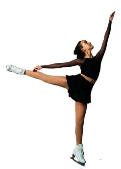 Elite Xpression - Black Crop Top Dress With Mesh Dress -Figure Skating Shop 1.1663849826 77489.1663860559