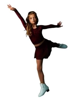 Elite Xpression - Burgundy Crop Top Dress With Mesh (15% OFF, Size Small)