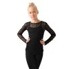 IceDress Ice - Figure Skating Two-Layer Top : Mesh Long Sleeve With Cami Top (Black And Black)