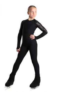 IceDress - Figure Skating Longsleeve Top - Track (Black)