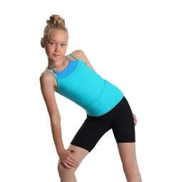 IceDress - Two-color Figure Skating Cami Top (10% OFF, Size CL, Turquoise And Blue) -Figure Skating Shop 1.1672310423 48002.1684752212