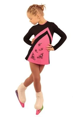 IceDress Figure Skating Dress - Thermal - Velvet (Black With Pink, Swirls) -Figure Skating Shop 17d81dcb5971 99324 02103 78756 42145.1582511512