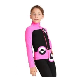 IceDress Figure Skating Outfit - Thermal - Bubble Gum (Black, Hot Pink)
