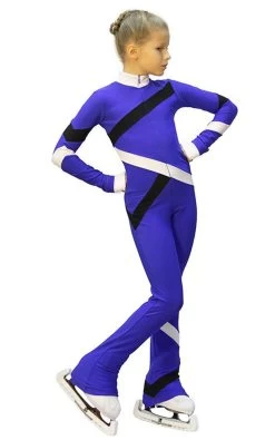 IceDress - Figure Skating Training Overalls - Quad (Cornflower, Black And White) -Figure Skating Shop 1b6c9f9a239f 35081 63041.1582461198