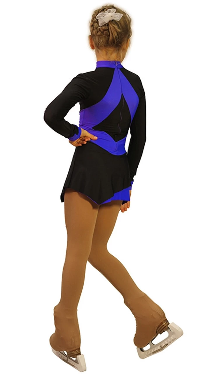 IceDress Figure Skating Dress - Oriental-2 (Black And Cornflower Blue) 5 IceDress Figure Skating Dress - Oriental-2 (Black And Cornflower Blue) - Image 3