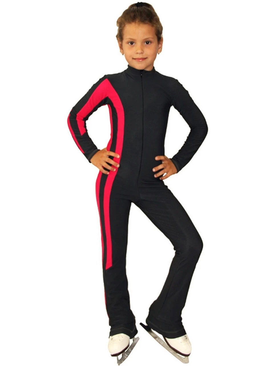 IceDress - Figure Skating Training Overalls - Rays (Gray And Raspberry) 3 IceDress - Figure Skating Training Overalls - Rays (Gray And Raspberry)