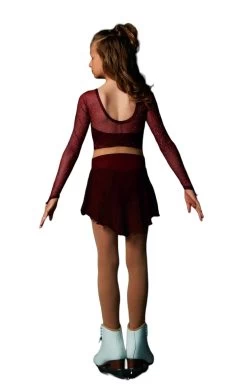 Elite Xpression - Burgundy Crop Top Dress With Mesh (15% OFF, Size Small) 7 Elite Xpression - Burgundy Crop Top Dress With Mesh (15% OFF, Size Small) -Figure Skating Shop 3.1663849929 53969.1681211712