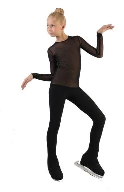 IceDress - Figure Skating Two-Layer Top : Mesh Long Sleeve With Cami Top (Black And Nude) -Figure Skating Shop 3.1672310000 68541.1672314372