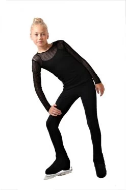 IceDress Ice - Figure Skating Two-Layer Top : Mesh Long Sleeve With Cami Top (Black And Black) -Figure Skating Shop 3.1672310094 21458.1672314388