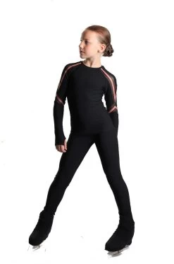 IceDress - Figure Skating Longsleeve Top - Track (Black And Caramel) -Figure Skating Shop 3.1672310300 26410.1672314425