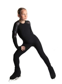 IceDress - Figure Skating Longsleeve Top - Track (Black And Dark Grey) -Figure Skating Shop 3.1672310347 85534.1672314431