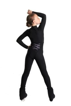 IceDress - High-Waisted Thermal Figure Skating Legging With Criss Cross Lace Design (Lilac) -Figure Skating Shop 3.1672311240 44526.1672314566