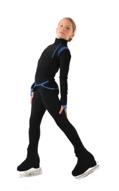 IceDress - Thermal Figure Skating Outfit - Orion (Black And Cornflower Lycra) -Figure Skating Shop 3.1672312618 60949.1672314680
