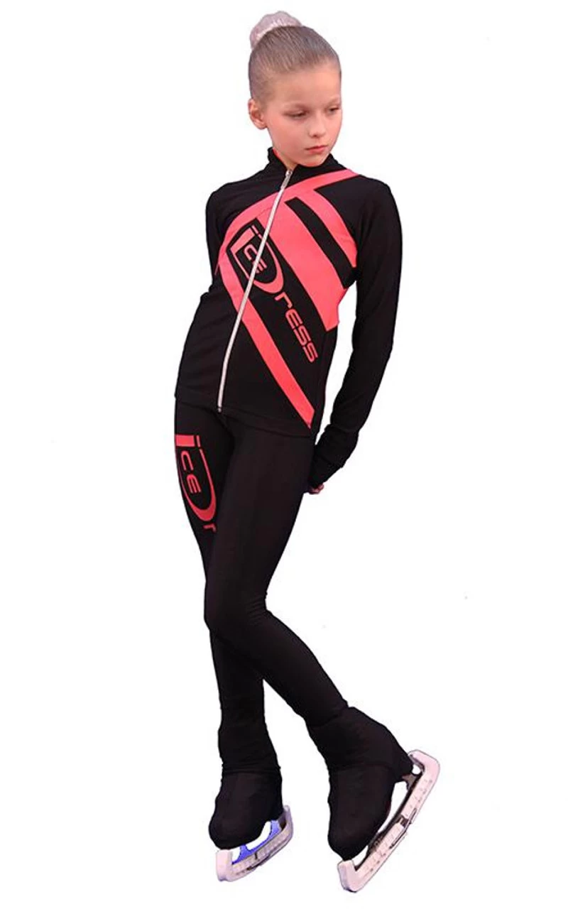 IceDress Figure Skating Outfit - Thermal - IceDress (Black With Coral) 4 IceDress Figure Skating Outfit - Thermal - IceDress (Black With Coral) - Image 2