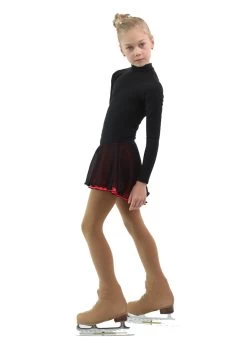 IceDress - Figure Skating Skirts - Harmony (Black With Hot Coral ) -Figure Skating Shop 31363cf61775 45936 61702 93159.1582517174