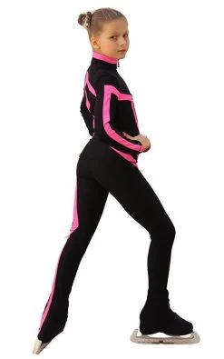 IceDress Figure Skating Outfit - Thermal - Vanguard - Sport (Black With Hot Pink)