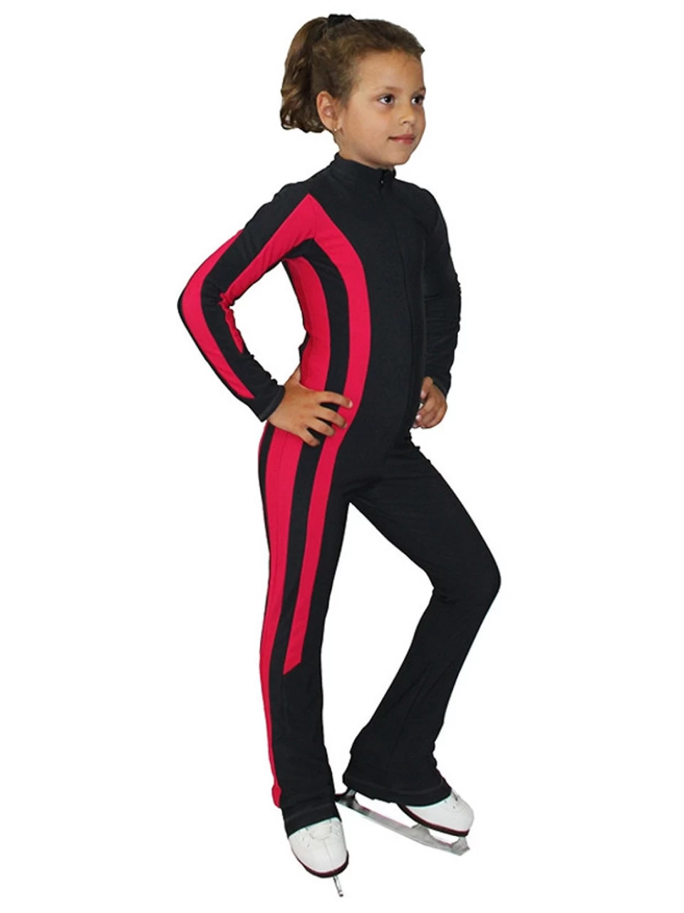 IceDress - Figure Skating Training Overalls - Rays (Gray And Raspberry) 4 IceDress - Figure Skating Training Overalls - Rays (Gray And Raspberry) - Image 2