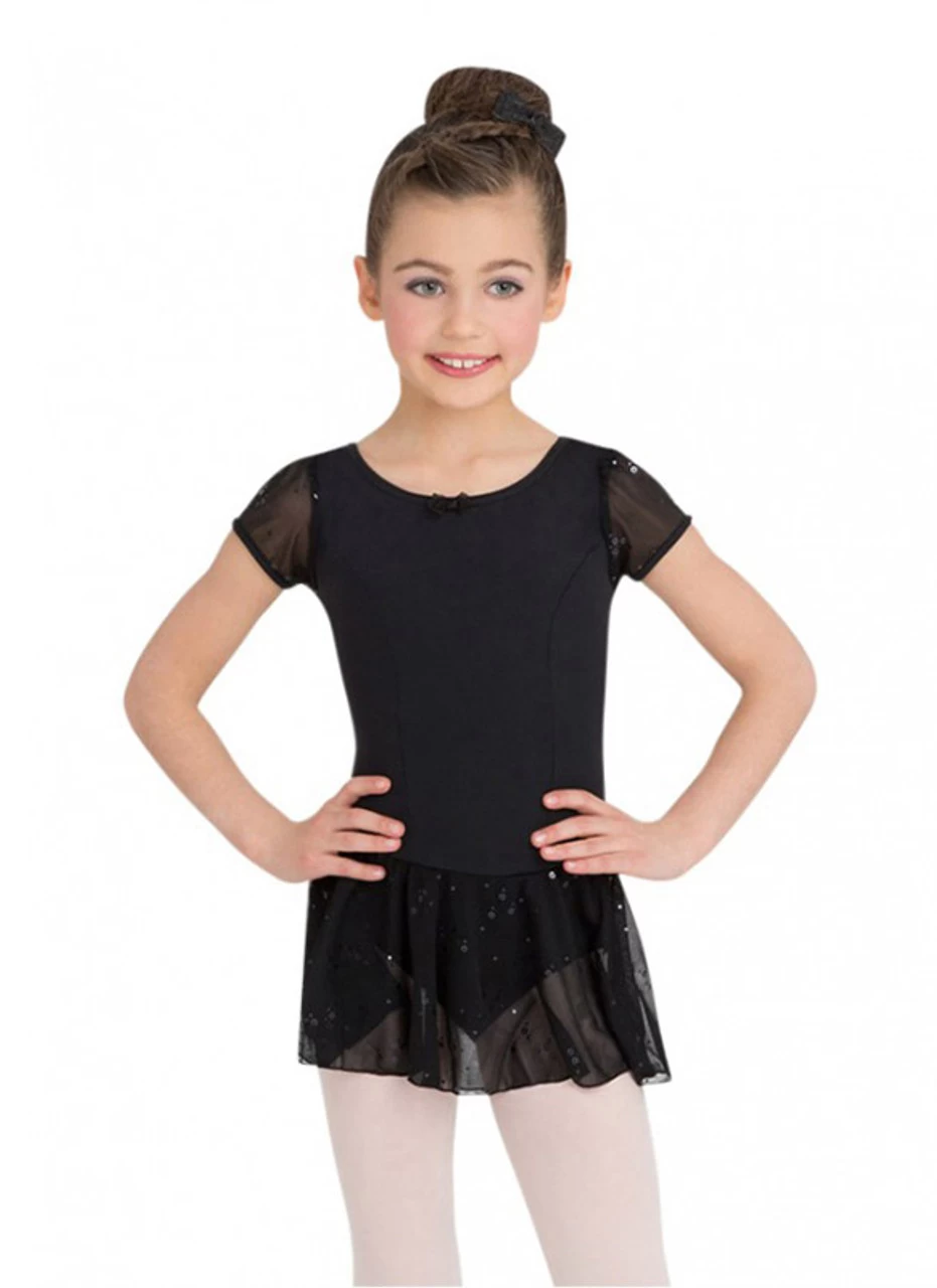 Capezio Little Girls' Sequined Puff Sleeve Dress 3 Capezio Little Girls' Sequined Puff Sleeve Dress