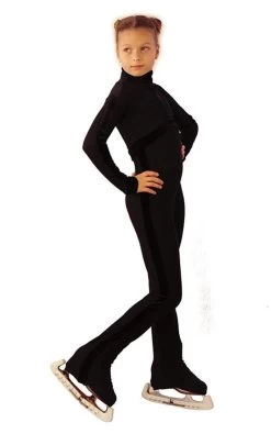 IceDress - Figure Skating Training Overalls - Sport Style (Black With Velvet)