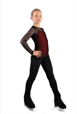 IceDress Ice - Figure Skating Two-Layer Top : Mesh Long Sleeve With Cami Top (Black And Red) -Figure Skating Shop 3 1.1672310128 35912.1672314395