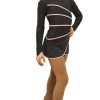IceDress Figure Skating Dress-Thermal - Grace (Gray With Pink Line)