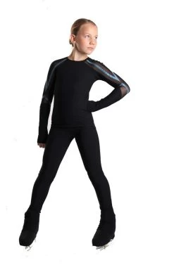 IceDress - Figure Skating Longsleeve Top -Track (Black And Emerald) -Figure Skating Shop 4.1672310262 16811.1672314418