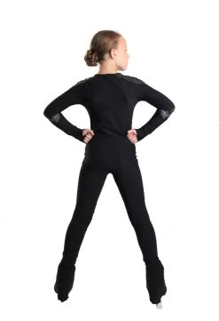 IceDress - Figure Skating Longsleeve Top - Track (Black And Dark Grey) -Figure Skating Shop 4.1672310349 03051.1672314431