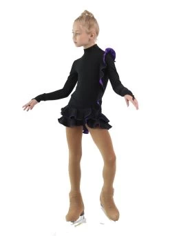 IceDress Figure Skating Dress - Thermal - Flamenco (Black With Violet) -Figure Skating Shop 496b7577ce67 32840 85186.1582429592