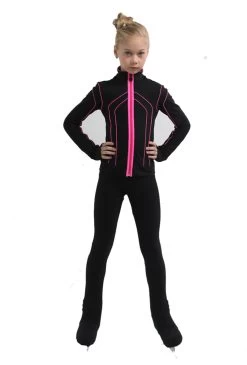 IceDress Figure Skating Jacket - Thermal - Kant (Black With Hot Pink) -Figure Skating Shop 4 45590 42198 95712.1582519370