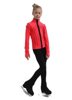 IceDress Figure Skating Pants - Thermal - Kant (Hot Coral With Black) -Figure Skating Shop 4 50314 23148.1582464223
