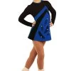IceDress Figure Skating Dress - Thermal - Velvet (Black With Cornflower, Feathers) -Figure Skating Shop 4 50759 11804 45345.1582443405