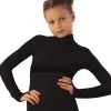 IceDress Figure Skating Overalls - Thermal - Style (Black With Velvet Trim)