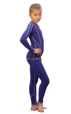 IceDress - Figure Skating Thermal Underwear (Blue Melange With White Stitching) -Figure Skating Shop 4c0693953a18 02407 62691.1582446284