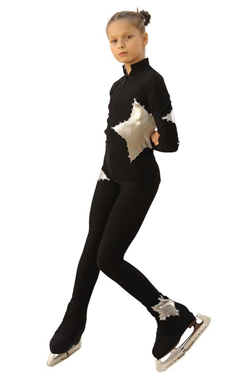 IceDress Figure Skating Outfit - Thermal - Little Star (Black With Silver) 8 IceDress Figure Skating Outfit - Thermal - Little Star (Black With Silver) - Image 6