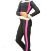IceDress - Figure Skating Training Overalls - Skating (Dark Grey, Hot Pink And White )