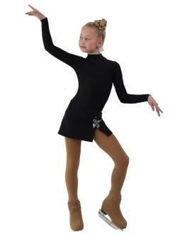 IceDress - Figure Skating Skirts - Rogue (Black With Butterfly )