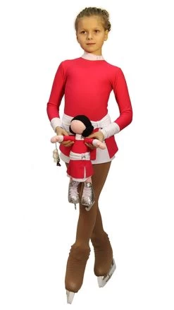 IceDress Figure Skating Dress-Thermal - Oriental (Raspberry And White)