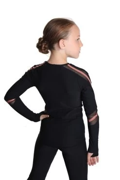IceDress - Figure Skating Longsleeve Top - Track (Black And Caramel) -Figure Skating Shop 6.1672310302 42769.1672314425
