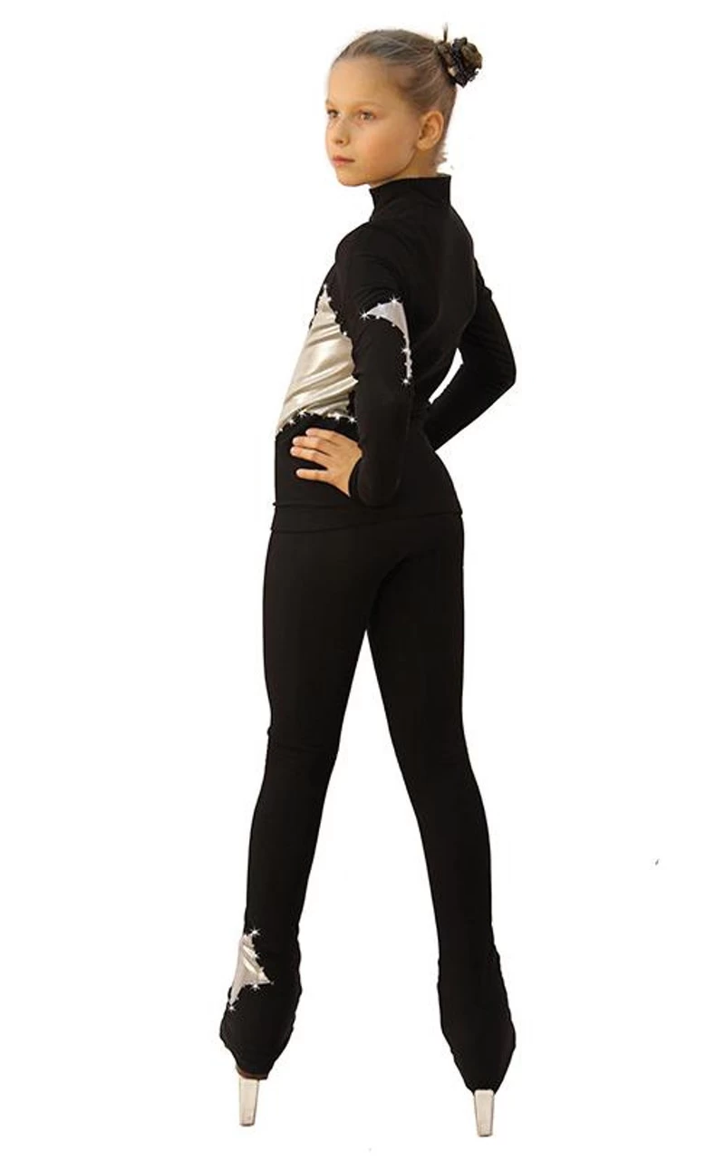 IceDress Figure Skating Outfit - Thermal - Little Star (Black With Silver) 10 IceDress Figure Skating Outfit - Thermal - Little Star (Black With Silver) - Image 8