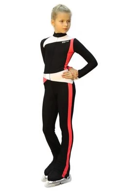 IceDress - Figure Skating Training Overalls - Skating (Black, Coral And White )