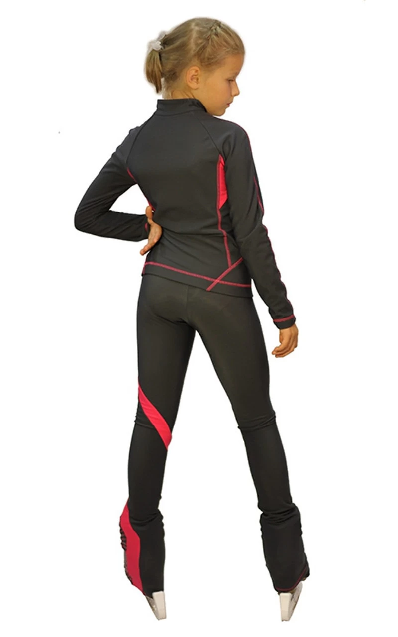 IceDress Figure Skating Thermal Jacket -Euler (Gray And Raspberry) 4 IceDress Figure Skating Thermal Jacket -Euler (Gray And Raspberry) - Image 2