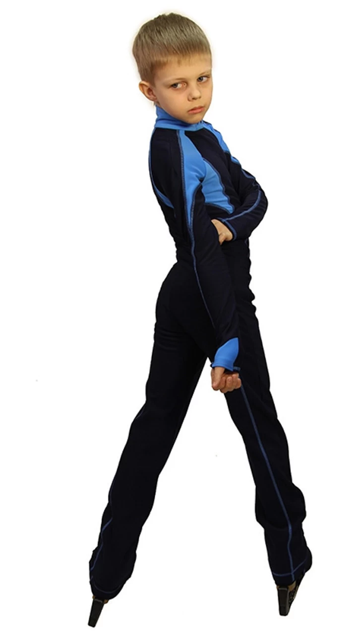 IceDress - Figure Skating Training Overalls - Axel (Gray And Blue) 4 IceDress - Figure Skating Training Overalls - Axel (Gray And Blue) - Image 2
