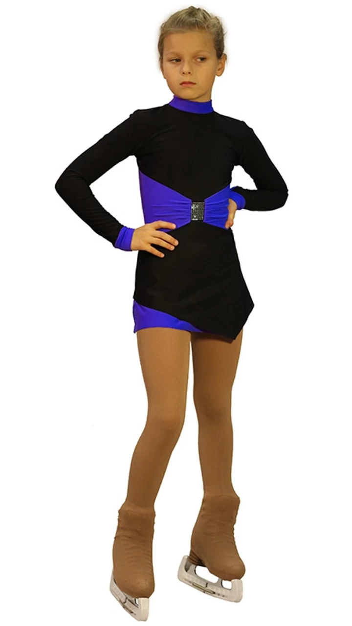 IceDress Figure Skating Dress - Oriental-2 (Black And Cornflower Blue) 3 IceDress Figure Skating Dress - Oriental-2 (Black And Cornflower Blue)