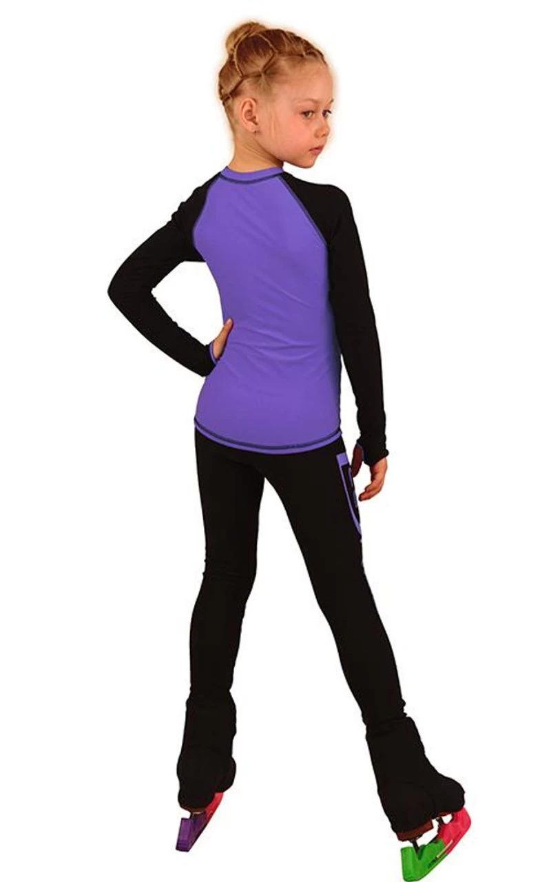 IceDress Figure Skating Outfit - Thermal - IceDress Lite (Linglish With Leggings) (Black With Purple) 5 IceDress Figure Skating Outfit - Thermal - IceDress Lite (Linglish With Leggings) (Black With Purple) - Image 3
