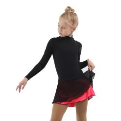 IceDress - Figure Skating Skirts - Harmony (Black With Hot Coral ) -Figure Skating Shop 77c5e0d4828f 07689 73262.1582455089