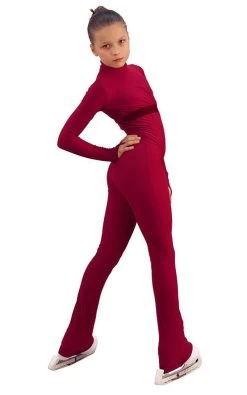 IceDress Figure Skating Overalls - Thermal - Style (Bordeaux With Velvet Trim) -Figure Skating Shop 81391651751f 77802 63769 52500.1582479523