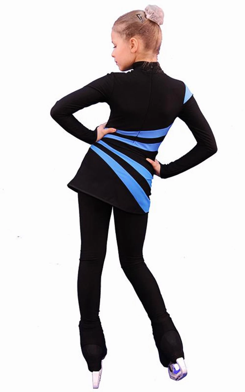 IceDress Figure Skating Dress-Thermal - Oriental 3 (Black And Blue) 3 IceDress Figure Skating Dress-Thermal - Oriental 3 (Black And Blue)